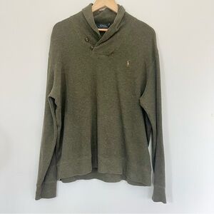 Polo Ralph Lauren Estate Rib Men’s Shawlneck Sweater Olive Green Sz XL Classic